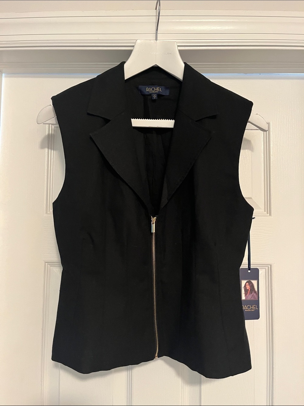 Rachel Black Sleeveless Zip Vest